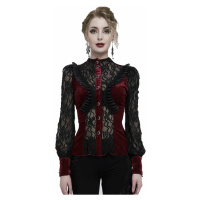 košile dámská DEVIL FASHION - Black and red semitransparent gothic