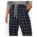 Tmavě modré pánské kostkované pyžamové kalhoty Marks & Spencer