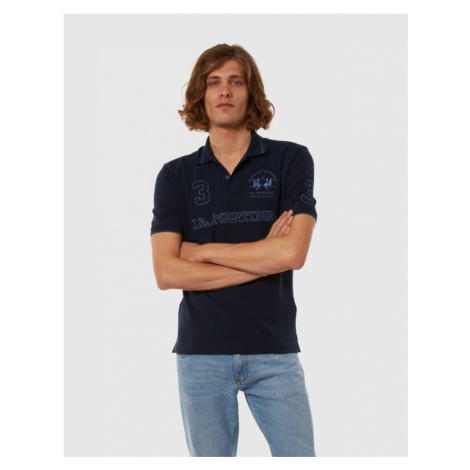 Polokošile La Martina Man Polo S/S Piquet Stretch - Modrá