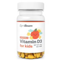 GymBeam Vitamin D3 for Kids podpora správného fungování organismu pro děti příchuť Orange 120 tb