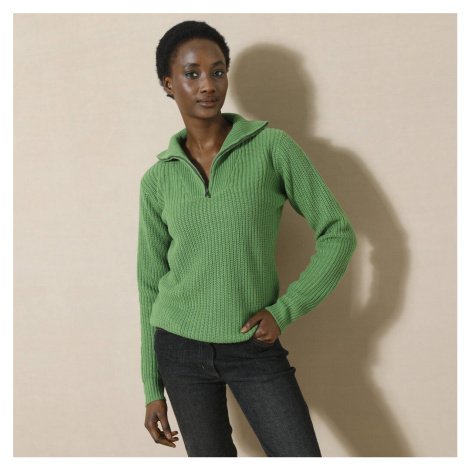 Pulovr se zipovým stojáčkem, pletený hladký vzor Blancheporte