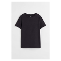 H & M - Bavlněné tričko - černá