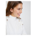 Bílý dámský žebrovaný svetr s ozdobnými knoflíky ORSAY