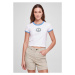 Ladies Stretch Jersey Cropped Tee - white/horizonblue