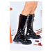 Fox Shoes Women's Black Patent Leather Laced Daily Boots