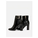 Tommy Hilfiger černé lesklé boty na podpatku Patent Square Toe Boot Black