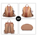 Konofactory Hnědý kožený batoh s přívěskem 2v1 „Famous“ 8L