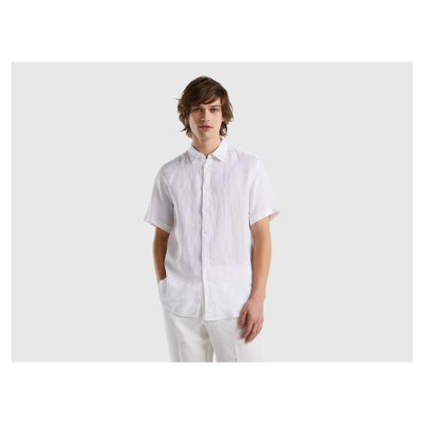 Benetton, 100% Linen Short Sleeve Shirt United Colors of Benetton