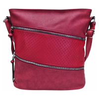 Tmavě červená crossbody kabelka s šikmými kapsami