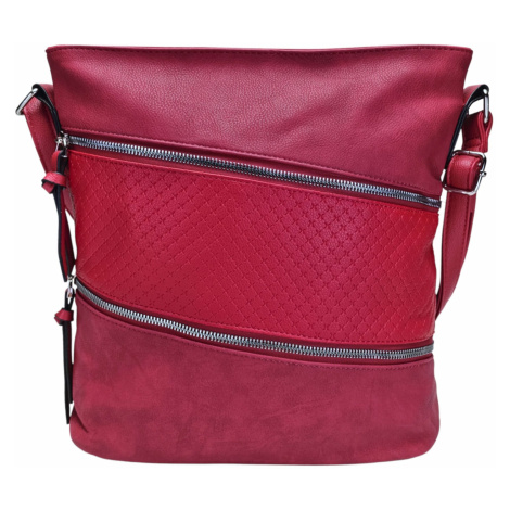 Tmavě červená crossbody kabelka s šikmými kapsami Chessie Tapple