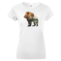 Dámské tričko s potiskem zvířat - Lev