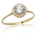 Zlatý prsten s čirými zirkony PR0543F + DÁREK ZDARMA