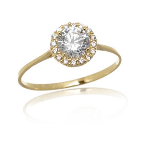 Zlatý prsten s čirými zirkony PR0543F + DÁREK ZDARMA Ego Fashion