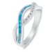 Brilio Silver Elegantní stříbrný prsten se zirkony a syntetickým opálem RI126WLB 58 mm