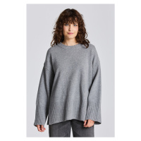 SVETR GANT D1. LOUNGE C-NECK SWEATER šedá