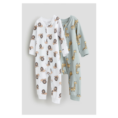 H & M - Bavlněné pyžamo se vzorkem: balení po 2 - zelená H&M