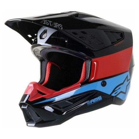 Alpinestars S-M5 Bond Helmet Black/Red/Cyan Glossy Přilba