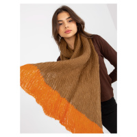 Dámský velbloudí a oranžový pletený šátek