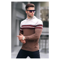Madmext Beige Men's Hooded Sweater 5624