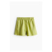 H & M - Natahovací lněné šortky - zelená