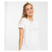 ASOS DESIGN Maternity nursing t-shirt with Love motif and side poppers-White