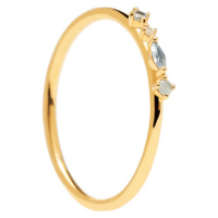 PDPAOLA Půvabný pozlacený prsten ze stříbra MIDNIGHT BLUE AN01-193