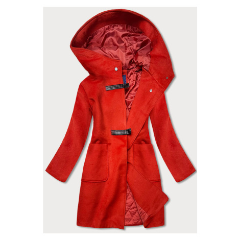 Krátký červený dámský kabát s kapucí (GSQ2311) Ann Gissy