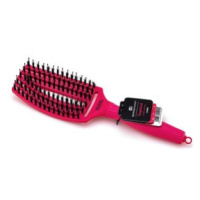 Olivia Garden Fingerbrush Combo Medium Hot Pink kartáč na vlasy s nylonovými a kančími štětinami