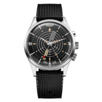 Vulcain Nautical Heritage - Black Beige Patina - Black Carbon Leather Strap