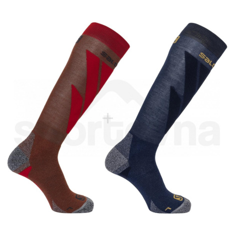Salomon ponožky S/Access 2 Pack Madder Brown/Dark Denim -47