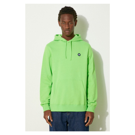 Bavlněná mikina Wood Wood Ian Hoodie GOTS 10245604-2424 PALE GREEN pánská, zelená barva, s kapuc