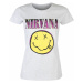Tričko metal dámské Nirvana - Xerox Happy Face Pink HEATHER - ROCK OFF - NIRVTS15LH