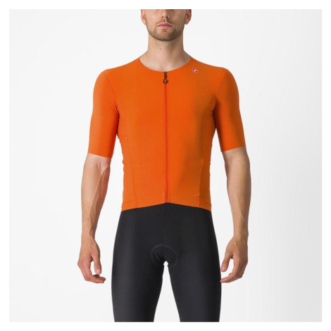 CASTELLI Cyklistický dres s krátkým rukávem - PREMIO BLACK - oranžová