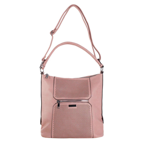 Světle růžová městská taška přes rameno s odnímatelným popruhem Fashionhunters