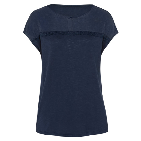 Bonprix BODYFLIRT triko s krajkou Barva: Modrá, Mezinárodní