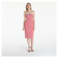 Tommy Jeans Logo Tape Stripe Knee Lenght Tube Dress Red