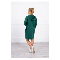 Šaty s kapucí tmavě zelené