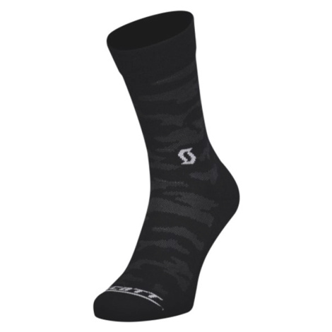 SCOTT Cyklistické ponožky klasické - AS TRAIL CAMO CREW - černá