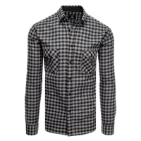 D Street Pánská kostkovaná košile Itai černo-šedá ruznobarevne