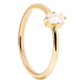 PDPAOLA Elegantní pozlacený prsten s čirým zirkonem MIA Gold AN01-806