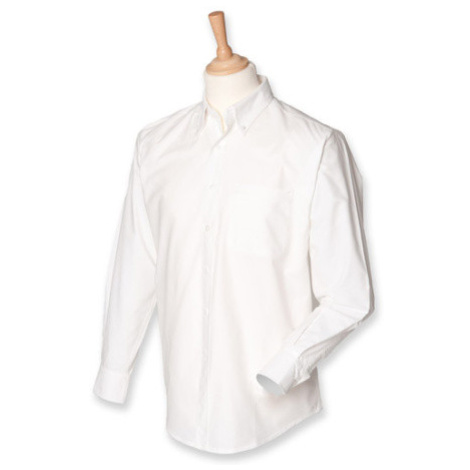 Henbury Pánská košile s dlouhým rukávem H510 White