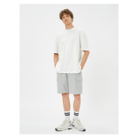 Koton Shorts with Cargo Pocket, Lace-Up Waist Stitching Detail.