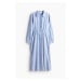 H & M - Košilové šaty ze směsi lnu - modrá