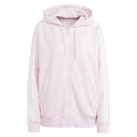 adidas 3-STRIPES FULL ZIP HOODIE Dámská mikina, růžová, velikost