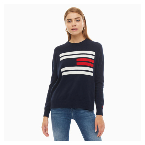 Tommy Hilfiger dámský tmavě modrý svetr Flag