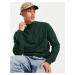 Polo Ralph Lauren icon logo half zip pima cotton knit jumper in green marl