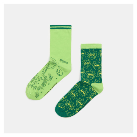 Sinsay - Sada 2 párů ponožek Rick and Morty - Tyrkysová
