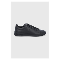 Kožené boty Polo Ralph Lauren černá barva