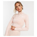 The North Face 1/4 zip fitted cropped long sleeve top in pink Exclusive at ASOS