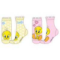 Looney Tunes - licence Dívčí ponožky - Looney Tunes 5234759, růžová / žlutá Barva: Mix barev